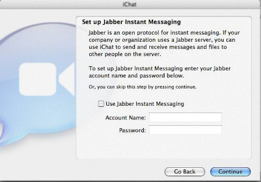 Jabber Welcome Screen