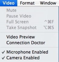 iChat Video Menu picture