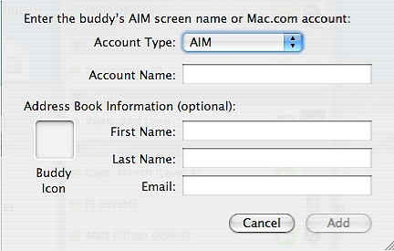  Adding AIM Buddies