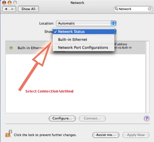 Select the Network