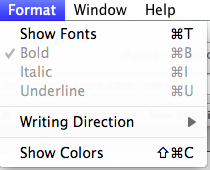 Format Menu