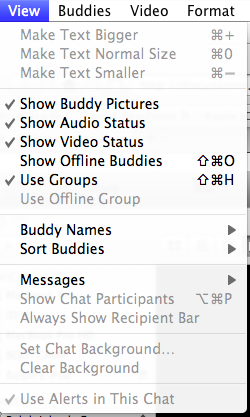  small iChat 5 View Menu pic